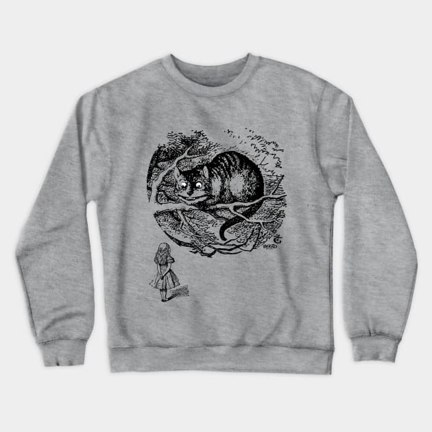 Cheshire Cat with Alice Crewneck Sweatshirt by BonzoTee